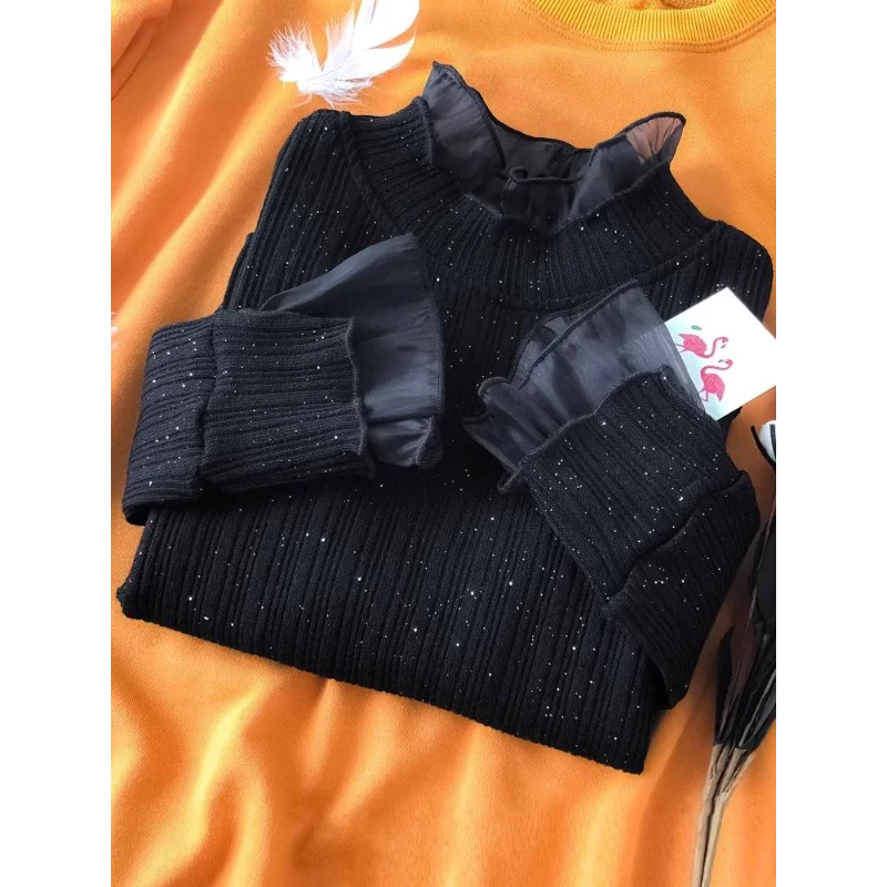 

Женская модная уютная водолазка больших размеров с плюшевой подкладкой на осень и зиму