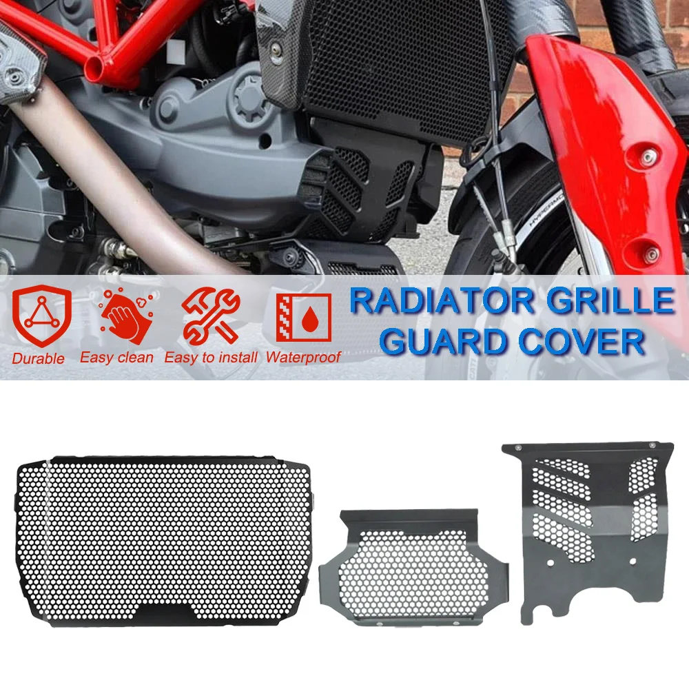 

For Ducati Hypermotard 939 SP Hyperstrada 939 2016 2017 2018 Radiator Shroud Grille Cover Oil Cooler Tank Engine Guard Protector