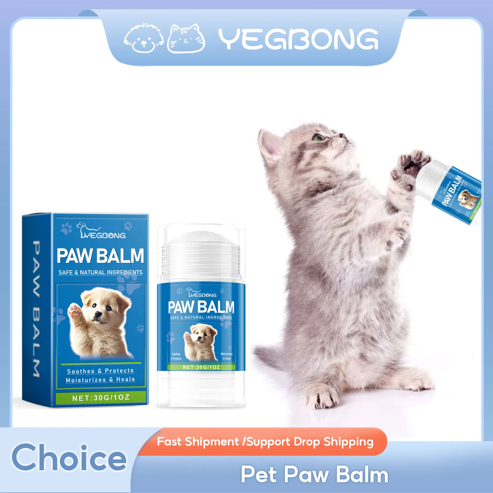 Paw Care Balm Moisturizing Soles Healthy Paws Care Crack Feet Repair Foot Care Protection Lick-Safe Pet Nose Moisturizing Wax