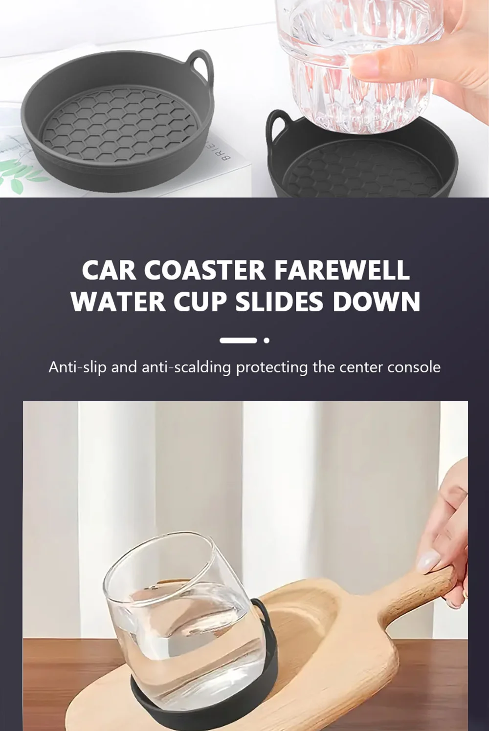 2Pcs Anti-Slip Untersetzer für Auto Stabile Food Grade Silikon Gel Trinken Halter Pad Universal Auto Tasse Halter untersetzer Stille Tasse Pad – Detail 4