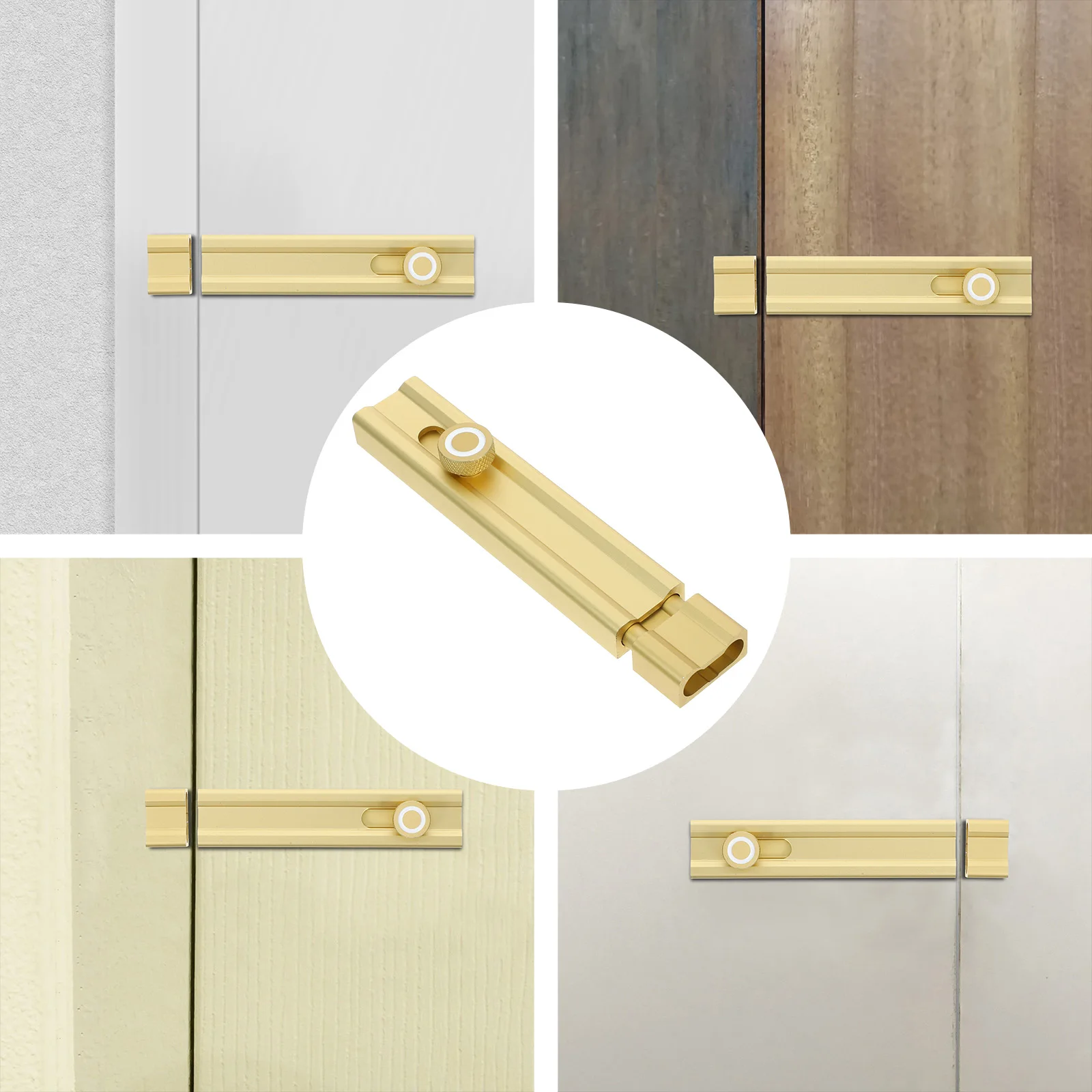 

Adhesive Door Lock Latch Old Fashioned Bolt French Aluminum Alloy Locks Bedrooms Clasp