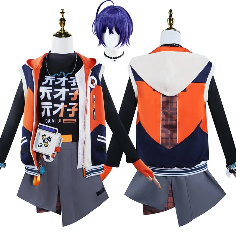 Anime Belle Cosplay Costume Game Zenless Zone Zero Women Hoodie Skirt Socks Wig Suit Combat Uniform Player Akira Bel Белла Set