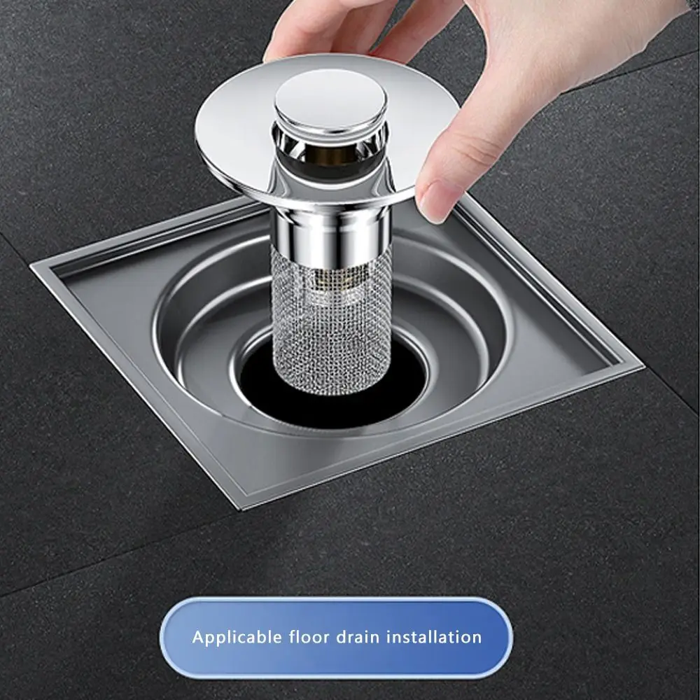 Anti-clog Floor Drain Filter Mesh Stainless Steel Hair Trap Washbasin Bounce Core Multifunctional Sink Strainer