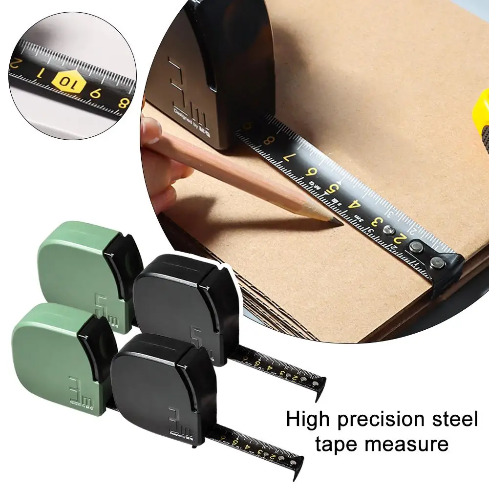 Self-stopping high-precision tape measure portable steel anti-fall measuring portable thickening tool 5M multi-functional G9B9