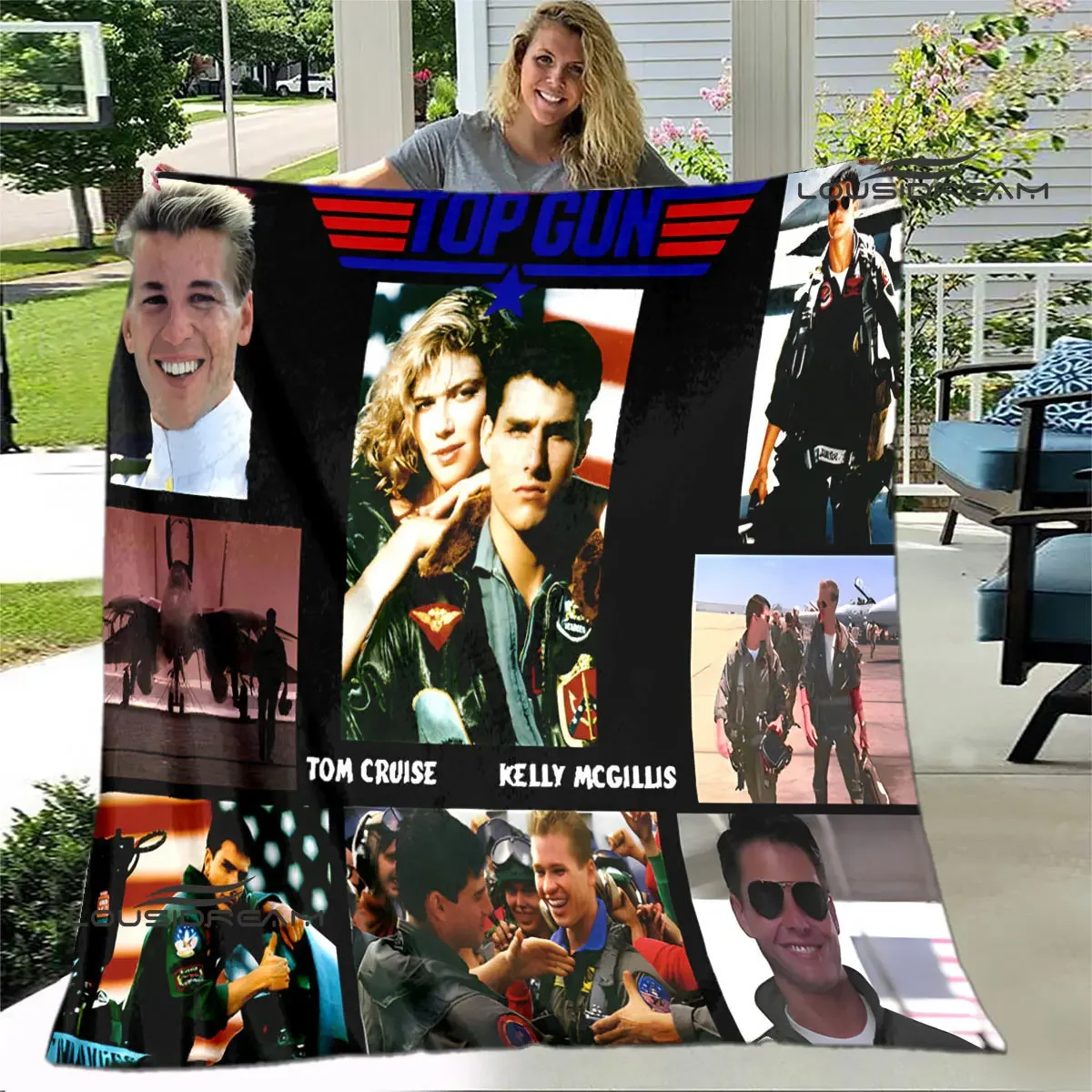 Movie TOP GUN printed blanket Picnic blankets Flange Warm blanket Home travel blankets bed linings birthday gift