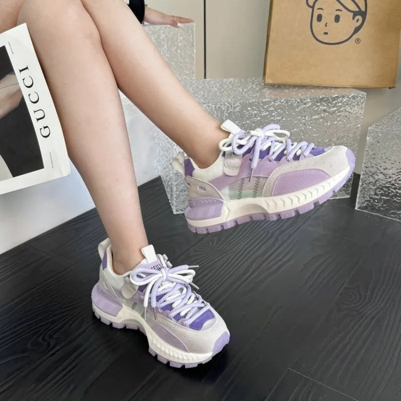 2024 Summer and Autumn New Breathable and Comfortable Dad Shoes Colored and Versatile, Unique and Leisure Sports Women's Shoes image 4