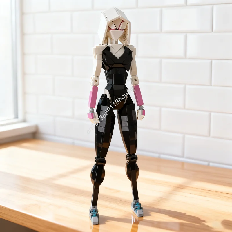 

365 деталей MOC Spider Gwen: Конструктор-модель по мотивам CUUSOOed, развивающая игрушка, архитектурный конструктор, подарки на Рождество и День рождения, для творчества и обучения