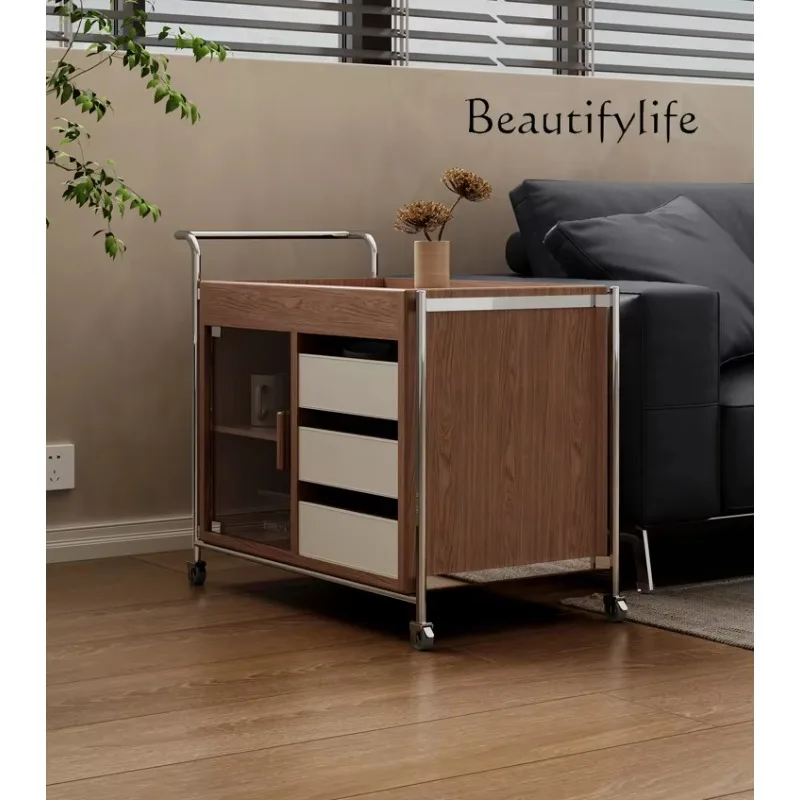 

Nordic Style Solid Wood Multi-Functional Minimalist Trolley Side Table