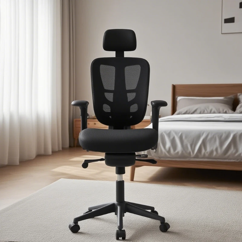 Ergonomic Adjustable Mesh Office Chair with Headrest And Lumbar Support Home Office Supplies Comfortable Footrest Included