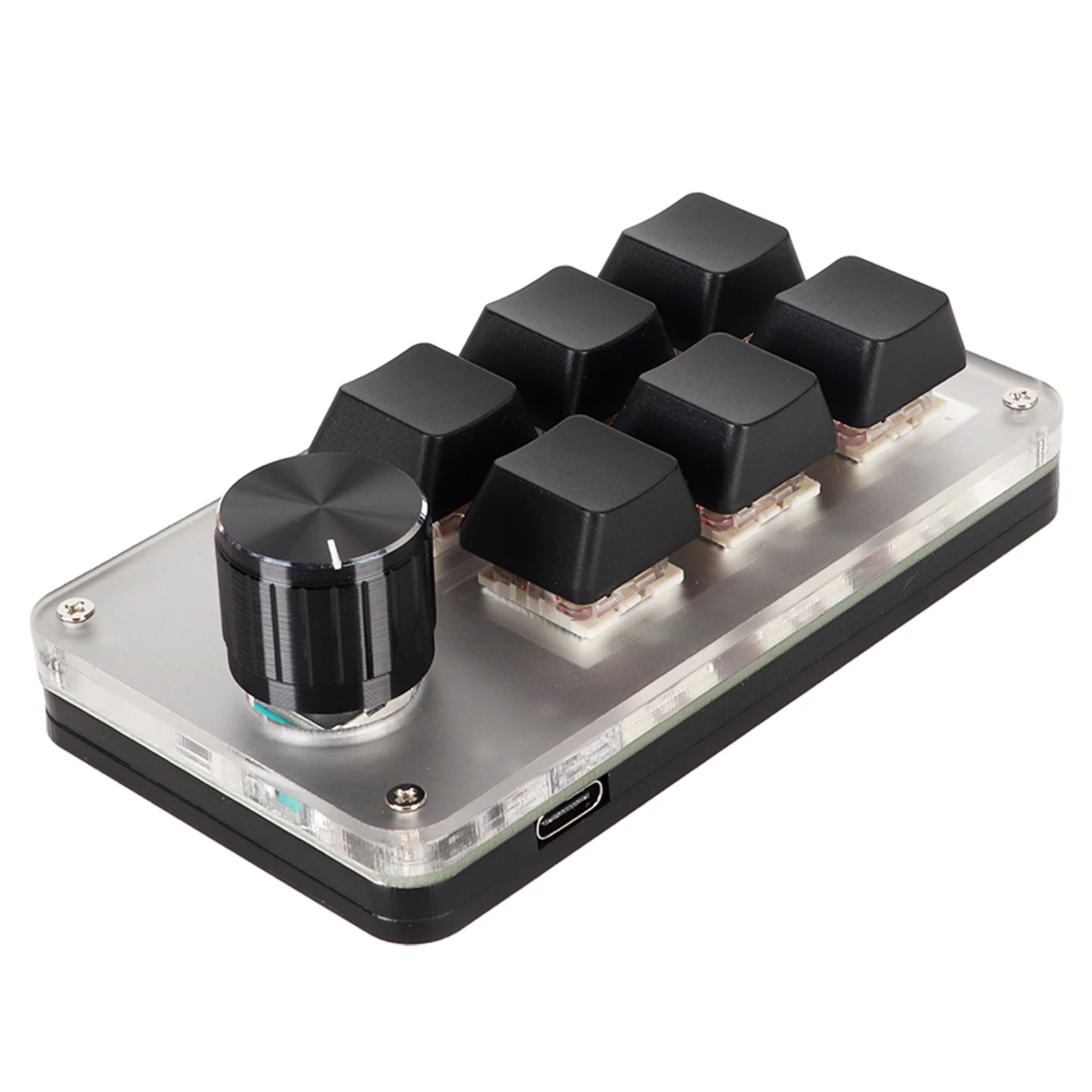 ZK30 Red Switch Macro Keyboard Plug and Play Ergonomic Customized Knobs USB Mini Keypad for Desktop PC 6 Keys 1 Knob