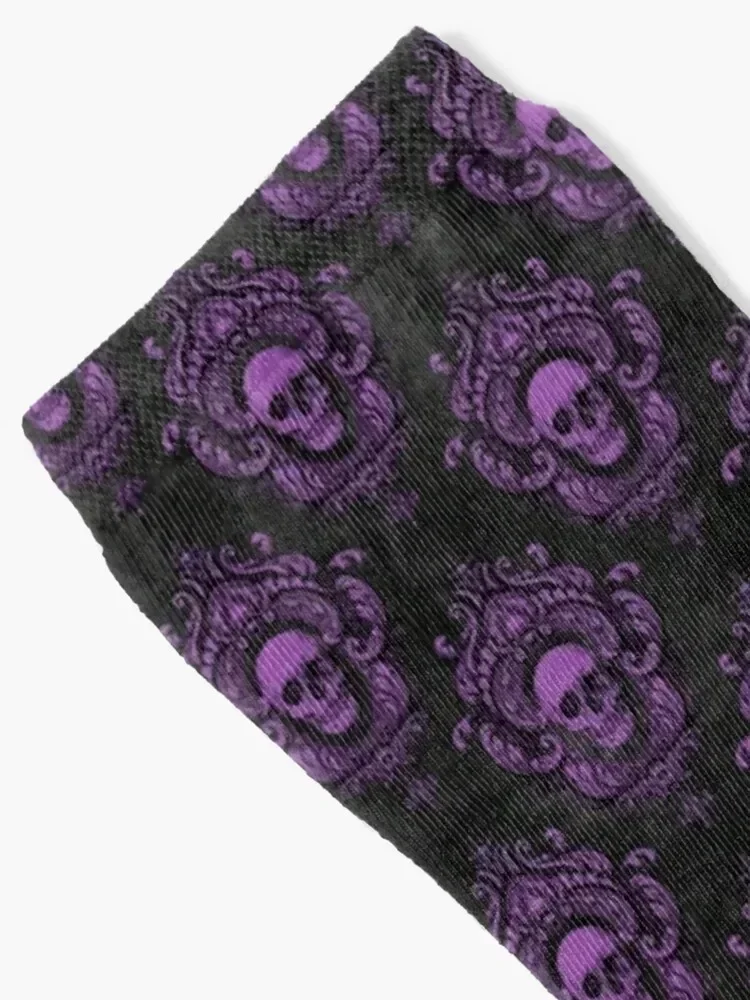 Purple skull Socks anti-slip professional running shoes Non-slip Socks For Man Women's