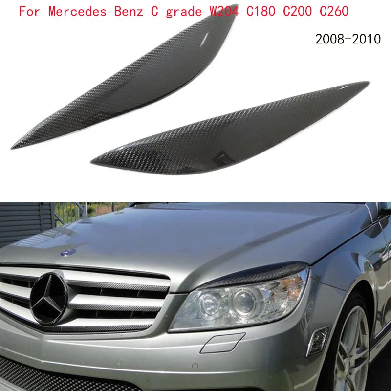

Real Carbon Fiber Modified Headlight Eyebrows For Mercedes Benz C grade W204 C180 C200 C260 2008-2010 car accessories