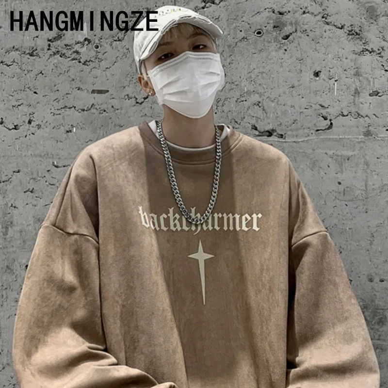 New Autumn Streetwear Fashion Vintage Heavy Sweatshirts Men American Retro Hip Hop Casual Oversized Sweatshirts Men Clothing Top