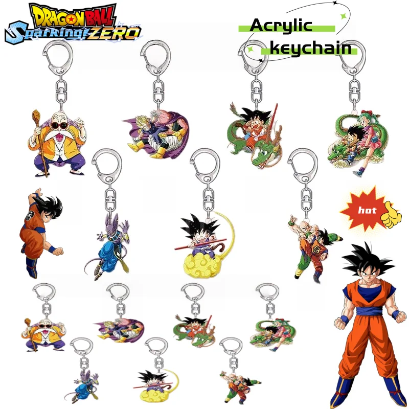 Dragon Ball Schlüsselanhänger, niedlich, modisch, personalisiert, kreativ, schlicht und stilvoll, Acryl-Rucksackanhänger, Geschenk für Freunde