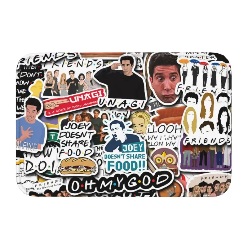 Funny TV Show Friends Collage Front Floor Door Entrance Mats Indoor Bathroom Kitchen Doormat Toilet Carpet Rug