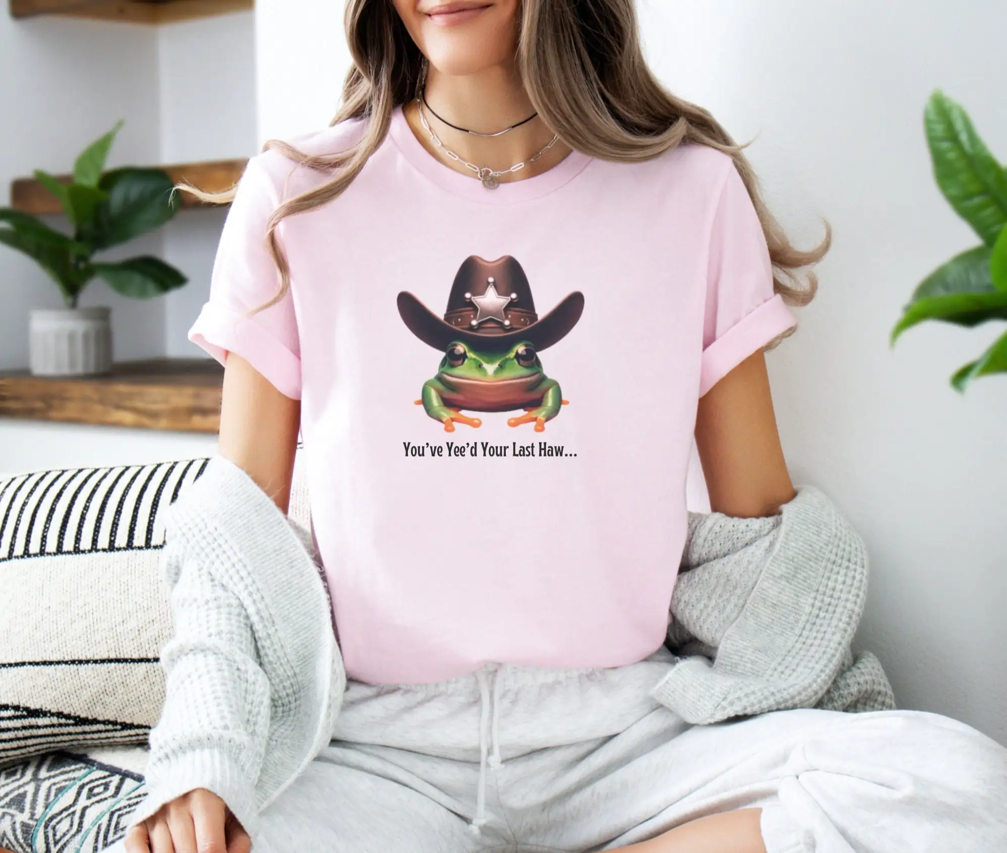 Cowboy Frog T Shirt Funny Cute Cotton Tree Horned Dart Hat