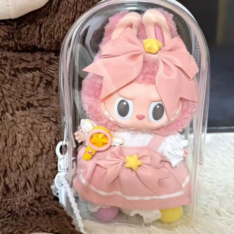 

17cm Labubu Clothes Outfit Accessories For Labubu Clothing Bow Hairpin Magic Stick Sakura Dress Four-piece Set Kids Gift