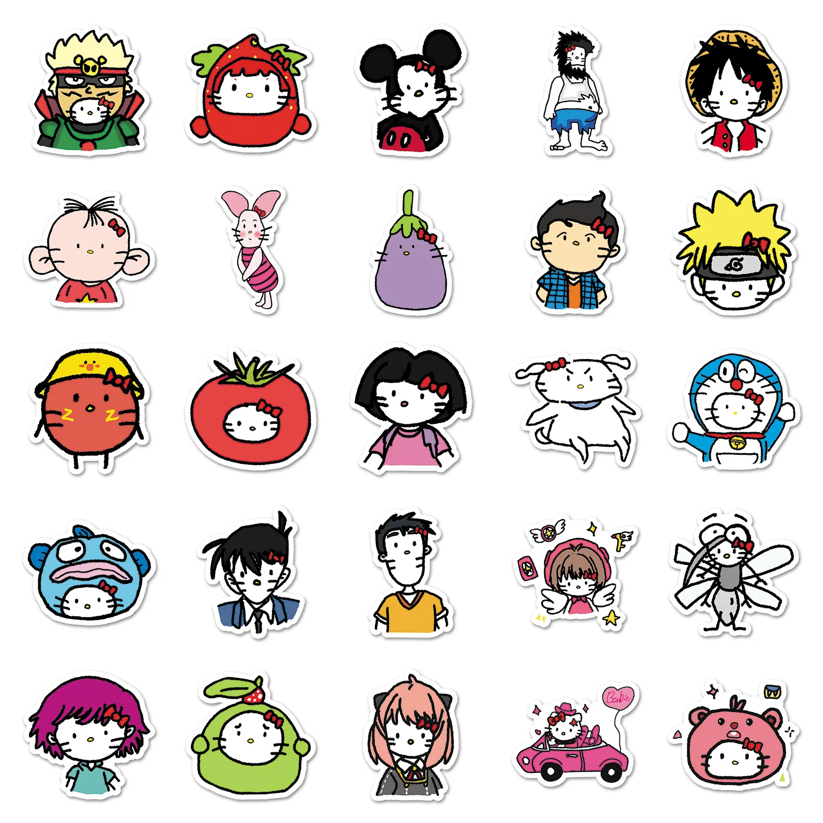 10/30/50/102PCS Funny Hello Kitty Stickers Cute Cartoon Graffiti Sticker Scrapbook Luggage Laptop Guitar   Car Bike Decals Toy