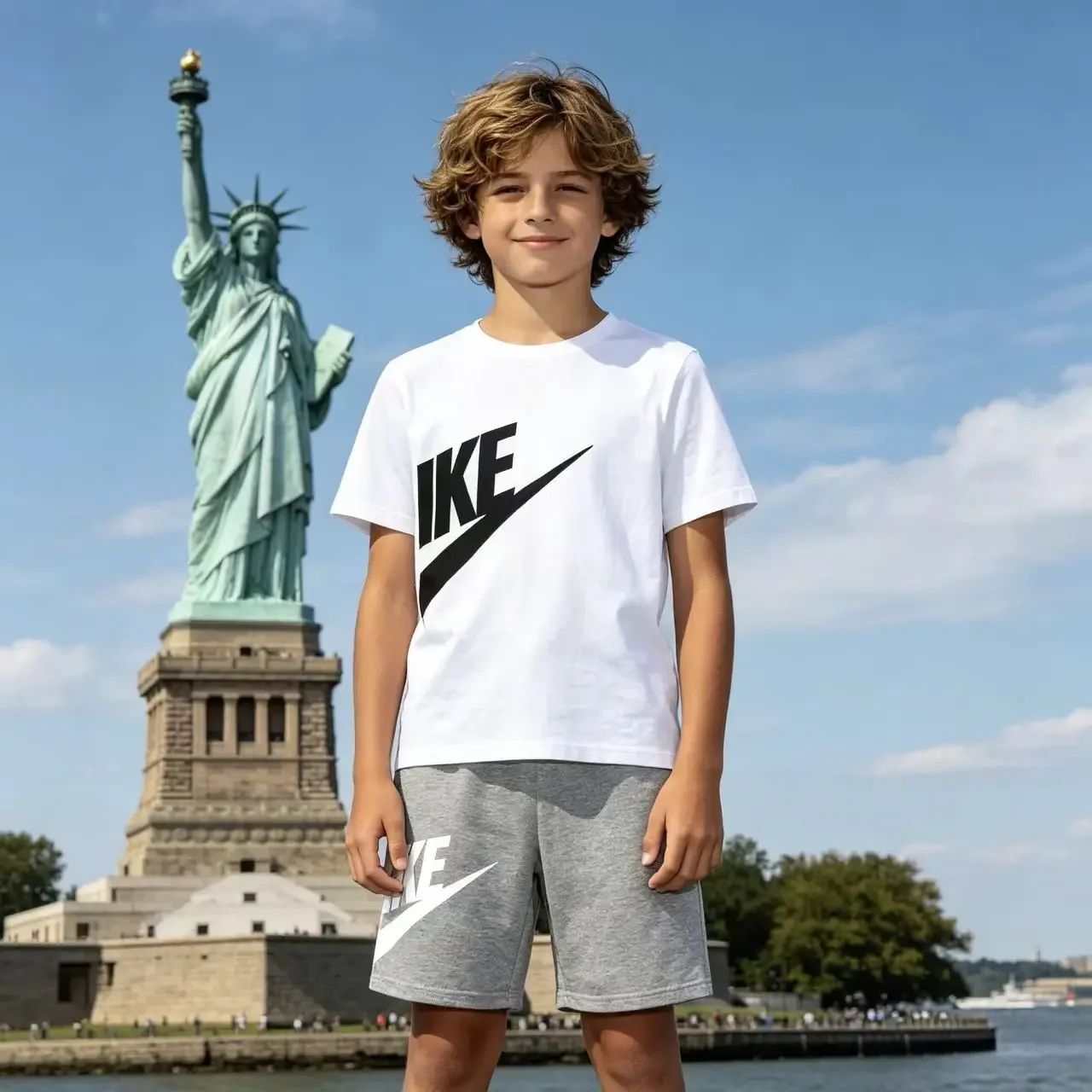 

Kids Trendy Simple Letter Print Summer Fashion Breathable Tees+Shorts 2pcs Sportsuits 4-13 Years Boys Girls Outfits Clothes Sets