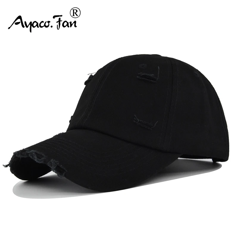 Washed Hole Baseball Cap New Spring Solid Sunhat Men Women Unisex-Teens Cotton Snapback Caps Fashion Hip Hop Vintage Summer Hat