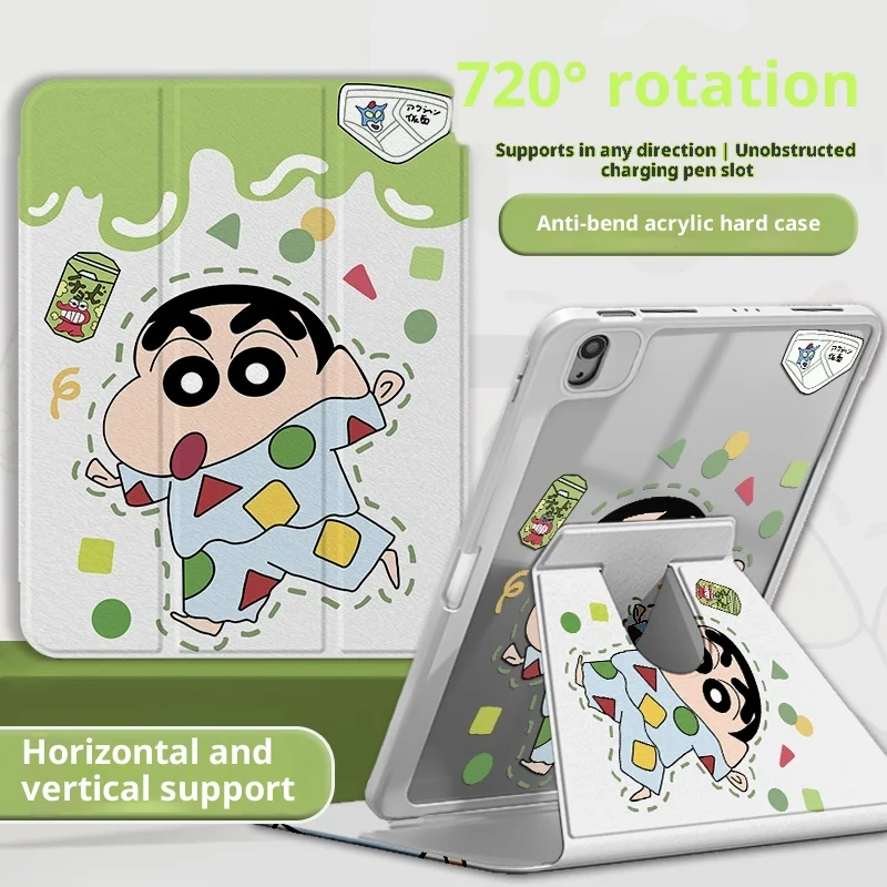 

MINISO Crayon Shin-chan For iPad Case Funda Ipad Air3 4 5 M2 M3 Pro4 5 6 M4 Protective case ipad 8/9/10/11 A16 11in Tablet Cover