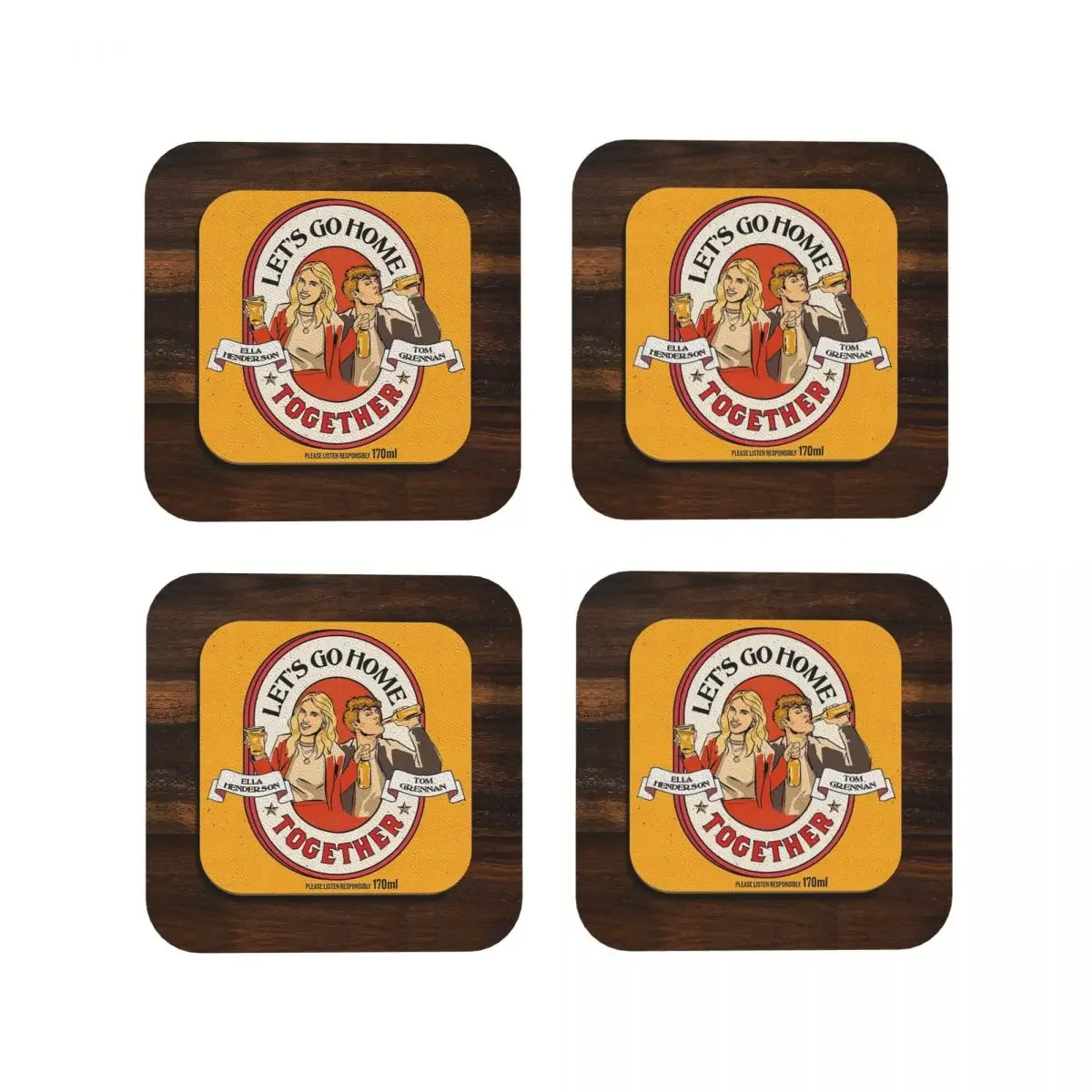 Lets Go Home Together - Ella Henderson And Tom Grennan Coasters Kitchen Placemats Cup Coffee Mats For Tableware Pads Set of 4