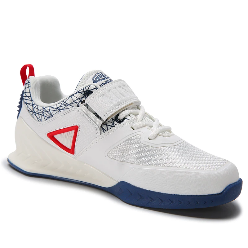 

New MINGSIBO White Blue Strength Training Boots Unisex Indoor Professional Weightlifting Shoes Comprehensive Athletic Shoes