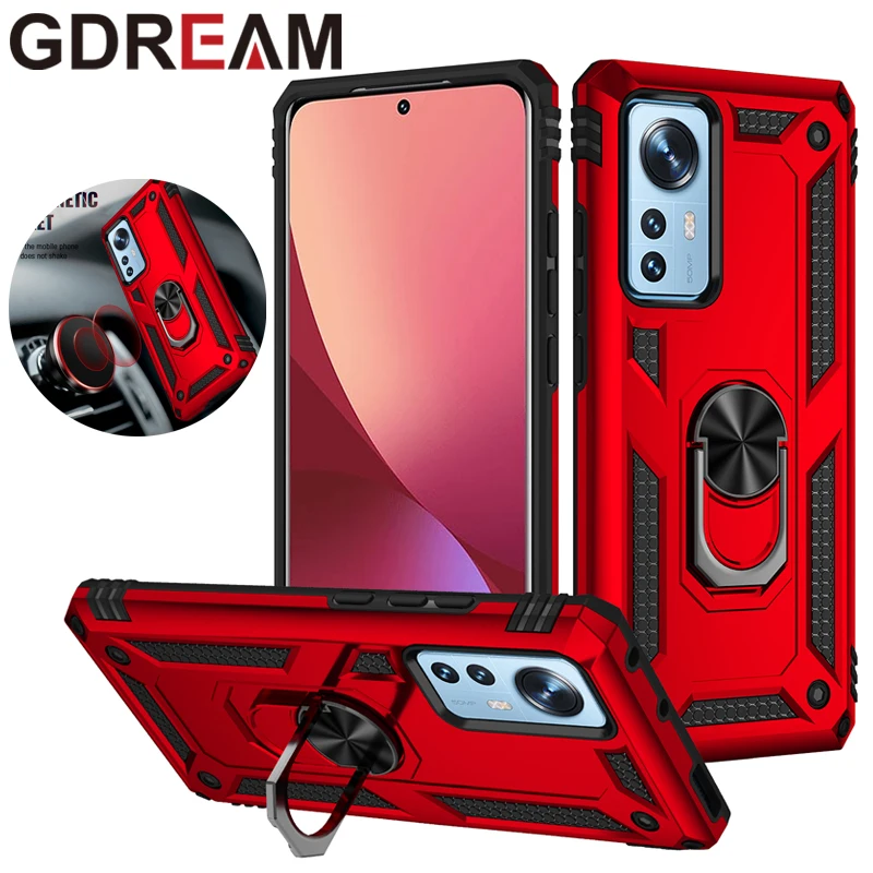 

Sergeant Armor Phone Case For Xiaomi 12 12X 12Pro Military Grade Anti-Fall Bracket Ring Protective Cover For Xiaomi 12 5G 12Lite