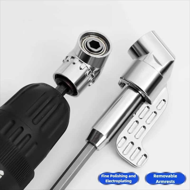 1pc Right Angle Drill 105 Degree Right Angle Driver Angle Extension Power Screwdriver Drill Attachment 1/4inch Hex Bit Drill Bit