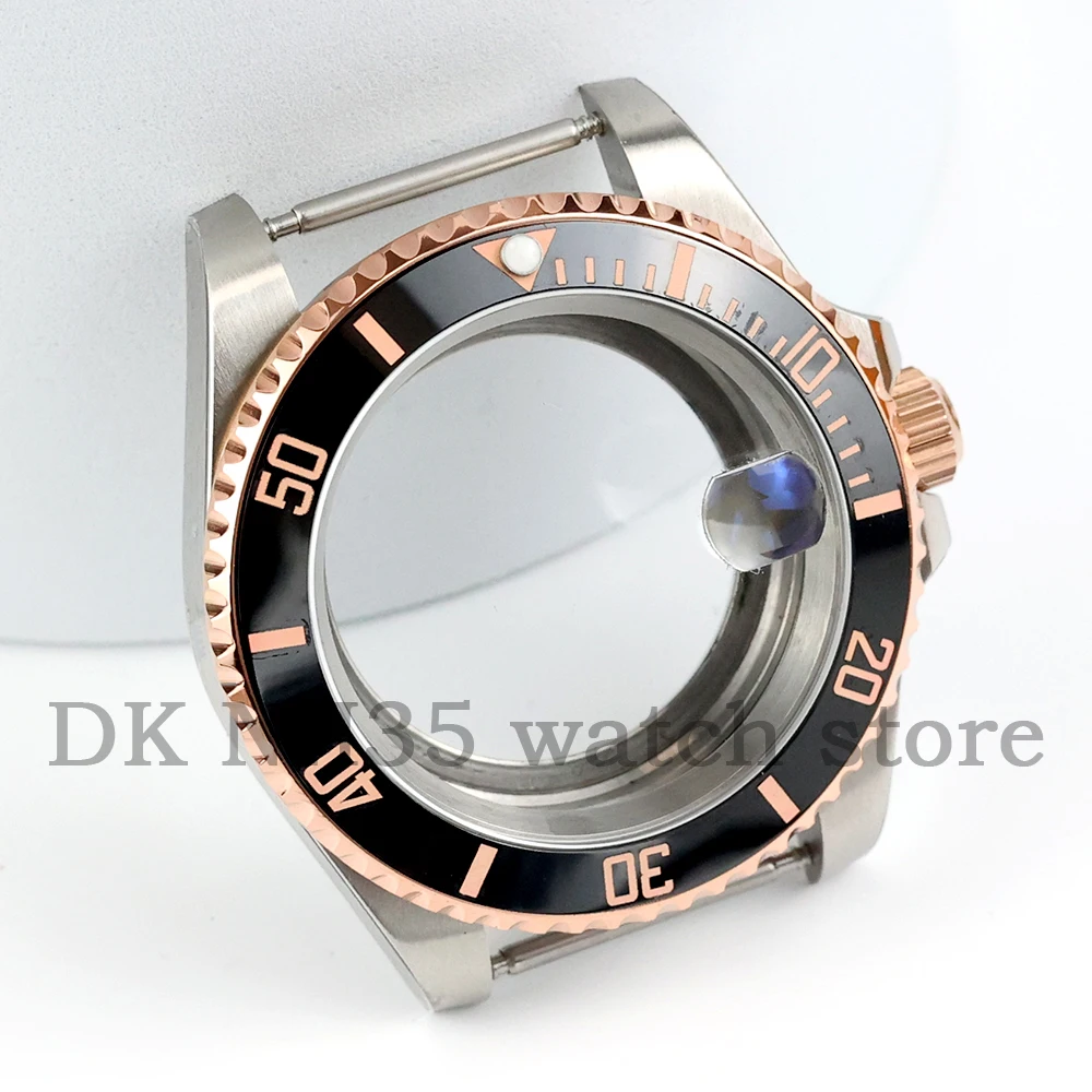 

40mm Rose Silver Stainless Steel Case Fit Seiko Submariner GMT NH34 NH35 NH36 NH38 Automatic Movement 28.5mm Dial YACHT-MASTER