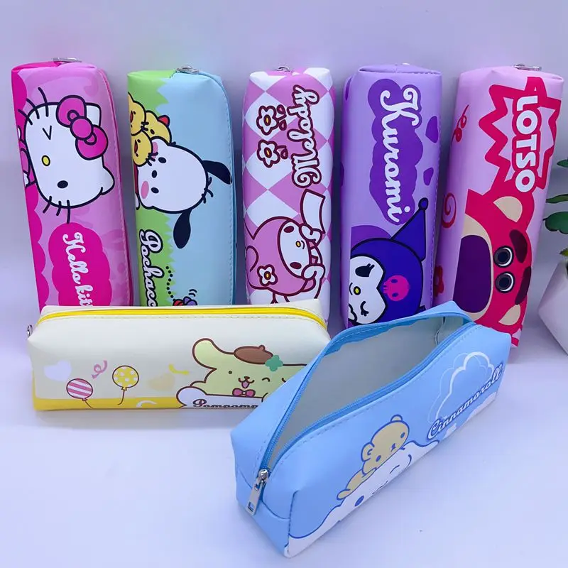 Sanrio Hello Kitty Pencil Case Cartoon Pu Storage Bag Cute Large Capacity Students Pencil Case Kawaii Child Girls Holiday Gifts