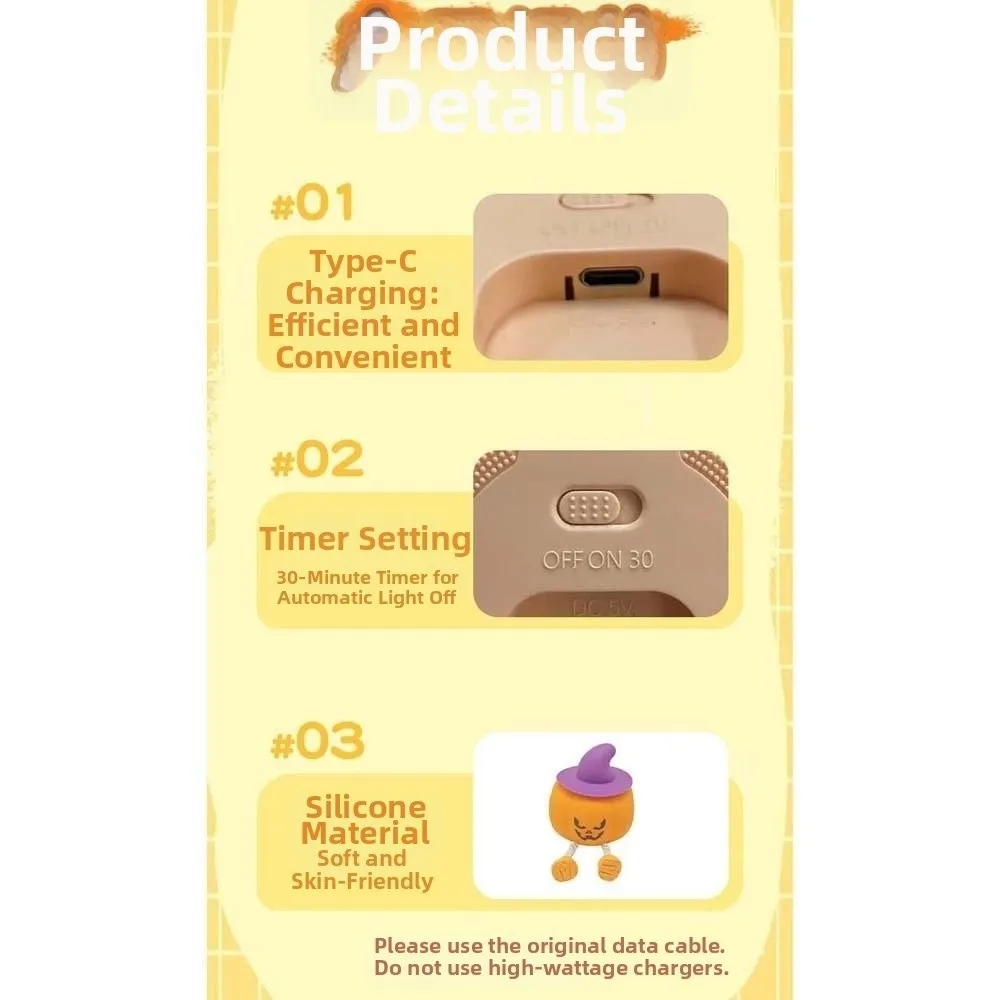 luminaria-noturna-recarregavel-em-formato-de-abobora-com-suporte-para-celular-lampada-fantasma-de-silicone-com-textura-suave-e-brilho-quente-para-5v-1w