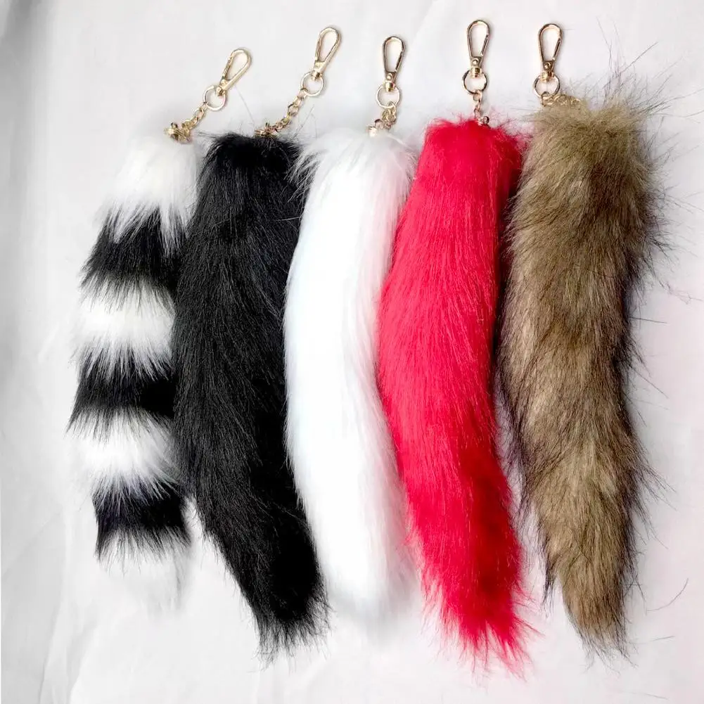 Fox Masque Tail Set Fox Tail Keychain Set Furry Fox Masque Tail Set for Girls Halloween Cat Cosplay Costume with Long for Kids