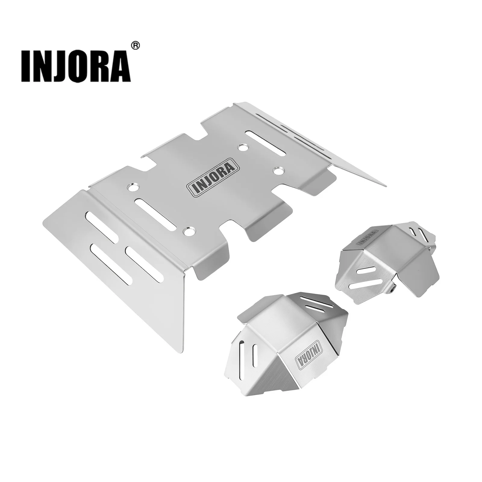 

INJORA Stainless Steel Chassis Armor Skid Plate Axle Protector for Axial 1/8 AXP8 Gilamon 2.2