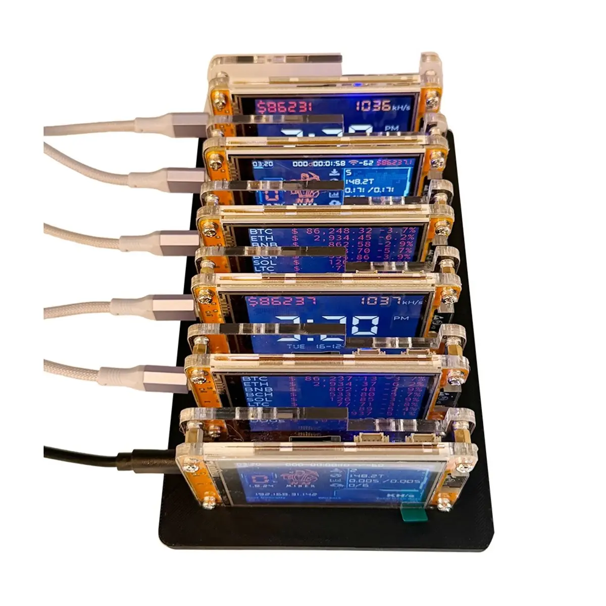 Super Hot Sale Brand 6X 1030KH/S NMMiner NerdMiner+6 Slots Stand Bitcoin Crypto Solo Miner