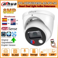 Dahua 8MP Camera IPC-HDW3849H-AS-PV S4 Series Smart Dual Light Active Deterrence Fixed-focal WizSense Two-way Talk SD Card Slot