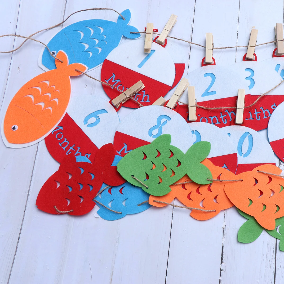 

2pcs Fishing Themed Photo Banner 4 Fish Garland Hanging Party Linen Decor For Indoor Outdoor Events Decoration Pull Flag