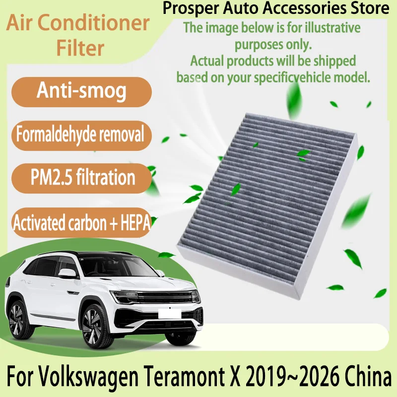 

For Volkswagen Teramont X 2019~2026 Car Cabin Pollen Conditioning A/C Filter Cabin Filter with Activated Carbon Car Accessories
