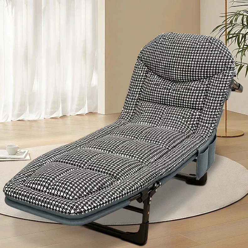 #Folding Chair Recliner Outdoor Sun Lounger Recliner Chair Lunch Break Portable Folding Chair Cot Office Comfortable Tent Bed