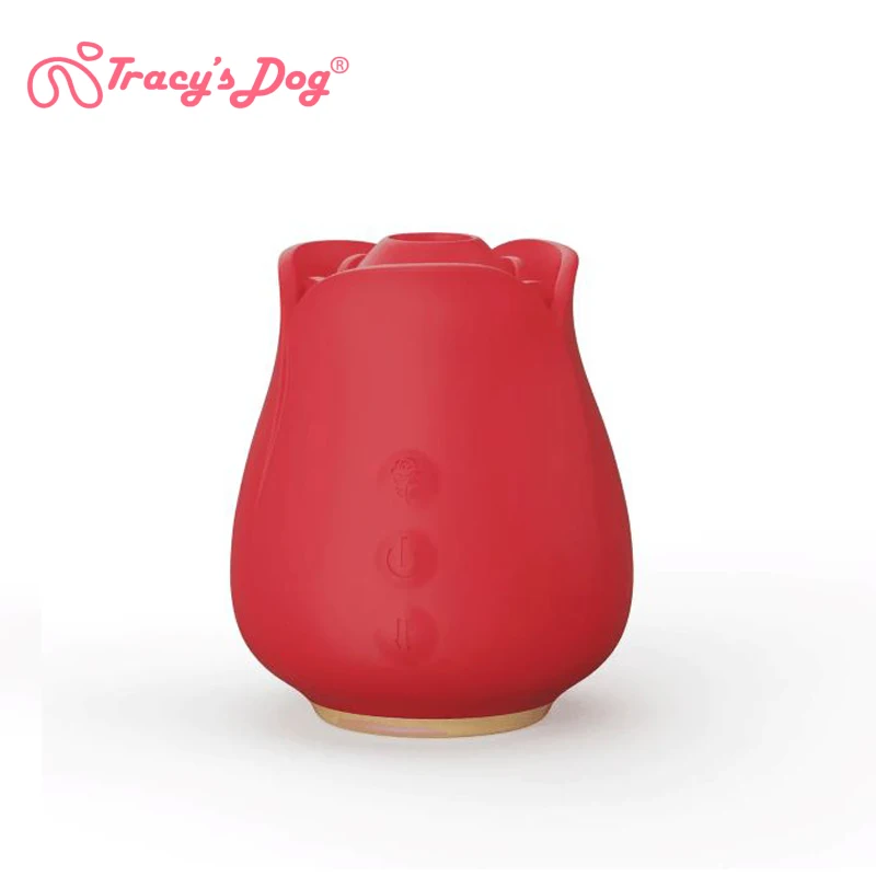 Tracy's Dog Rosie the portable rose clitoral suction device tastes like warm lips, with suction pulsating throughout the body