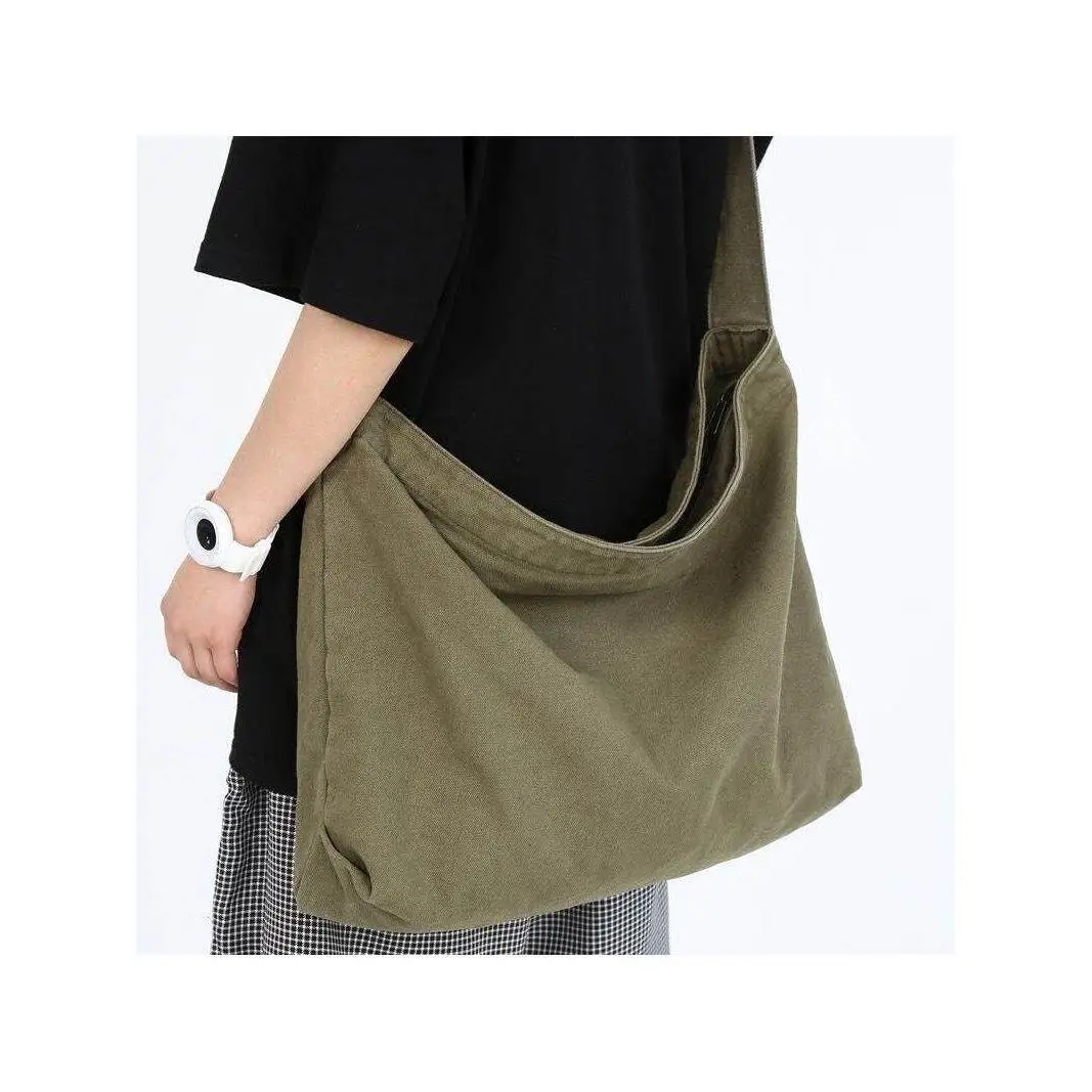

New Season 2025 Men's Thickened Canvas Crossbody Bag Casual Style Internal Waterproof Business Bag Shoulder Strap Purse