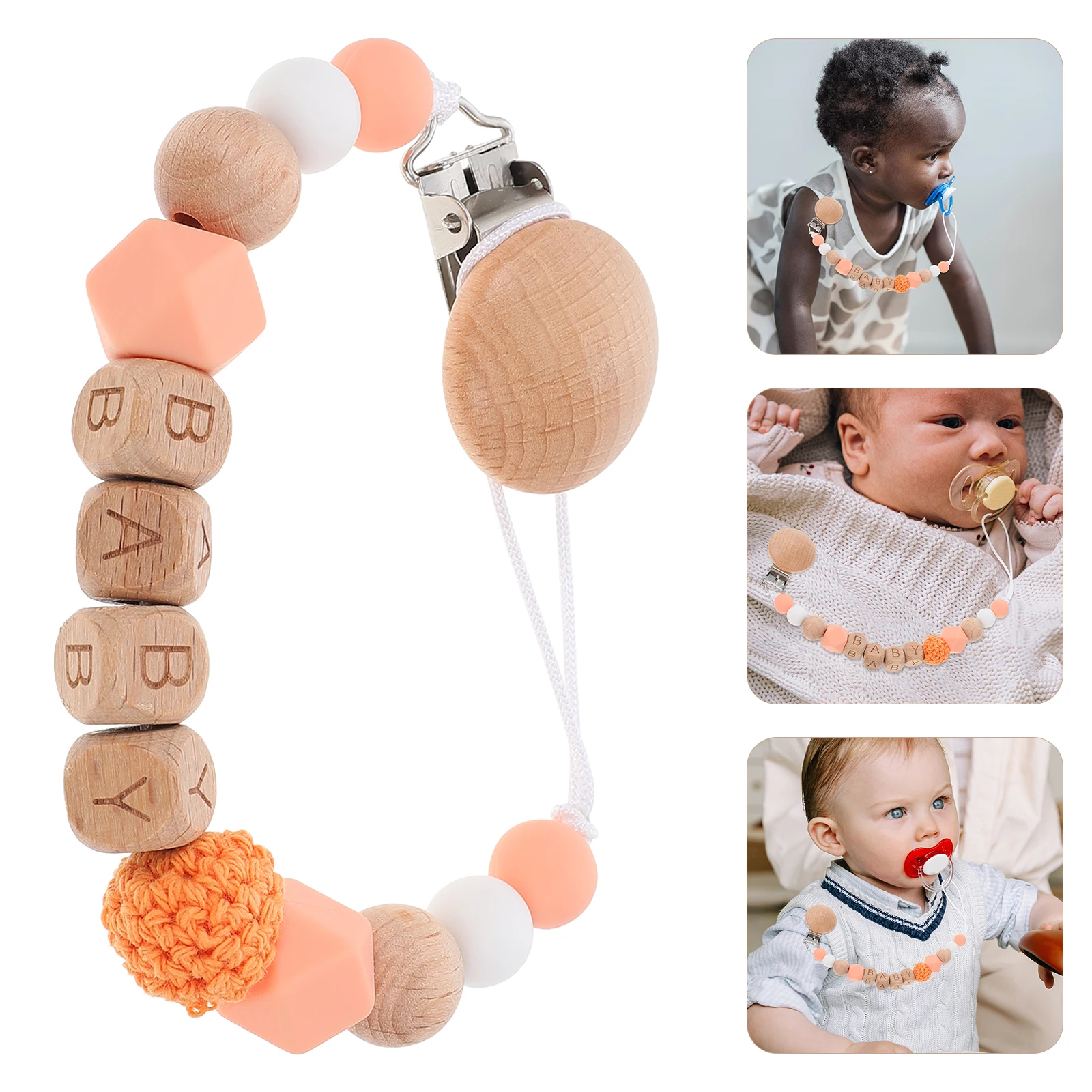 

Pacifier Clip Fixing Rope Holder Leash Chain Girl Pacifiers Appease Newborn Supplies Loss Prevention Links Beech Hanging