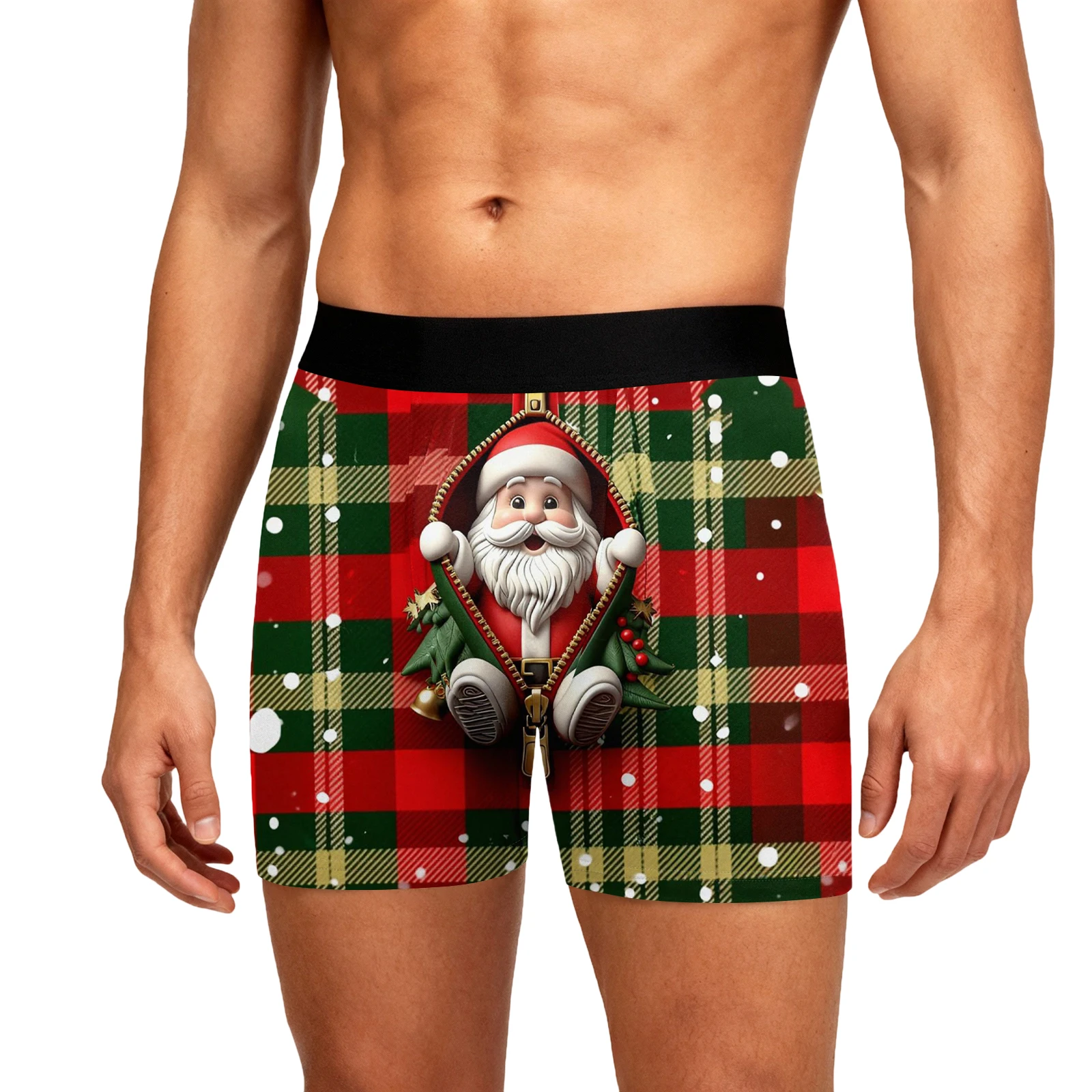 

Fun Christmas Print Men's Boxer Briefs Fashion Casual Men's underwear Comfortable and Breathable Sports Underpants
