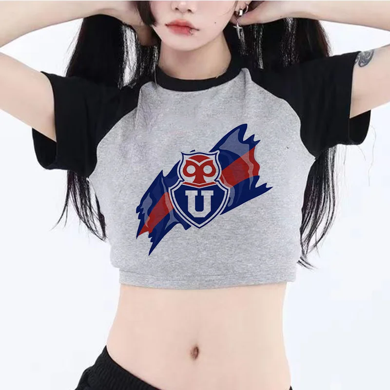 chile university 2000s korean fashion crop top girl fairy grunge  korean fashion vintage tee  tshirt