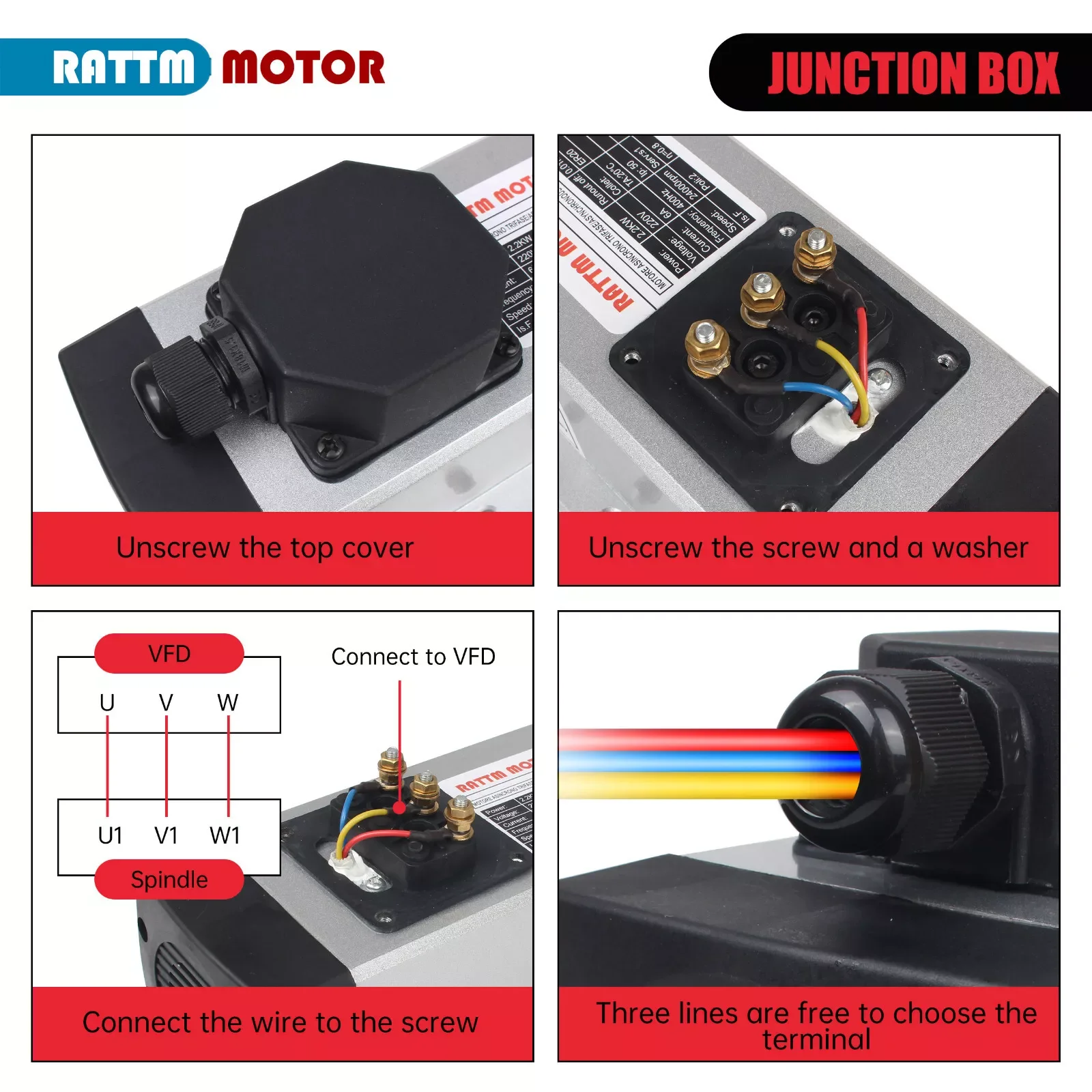 【EU Stock】GDZ-80x73-2.2 Square 2.2kw ER20 220V Air Cooled Spindle Motor 6.0A 24000rpm Runout off 0.01mm CNC Router Milling Kit
