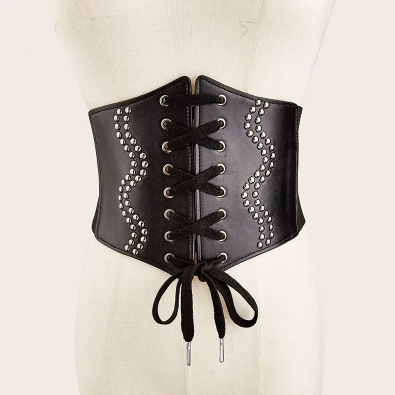 Plus Size Designer Belts For Women High Quality Wide Big Stretch Cummerbunds Female Waist Y2K Black Corset Belt Goth Punk