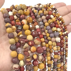 23 Types Mookaite Bead Natural Stone Yellow Round Cube Faceted Loose Beads for Jewelry Making DIY Charms Bracelet Accessories