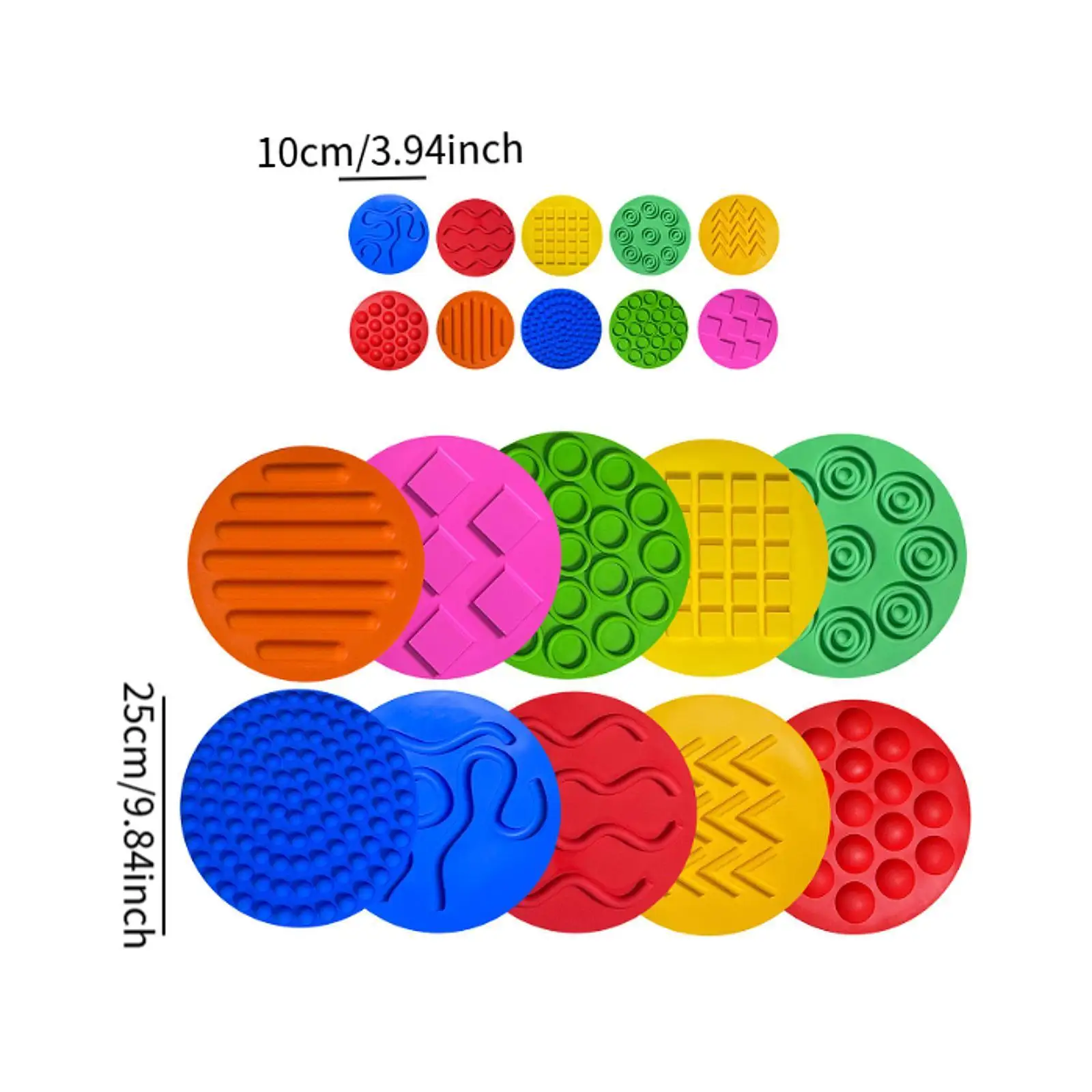 20Pcs Silicone Sensory Mats Sensory Circles for Kids Boys Girls Active Play