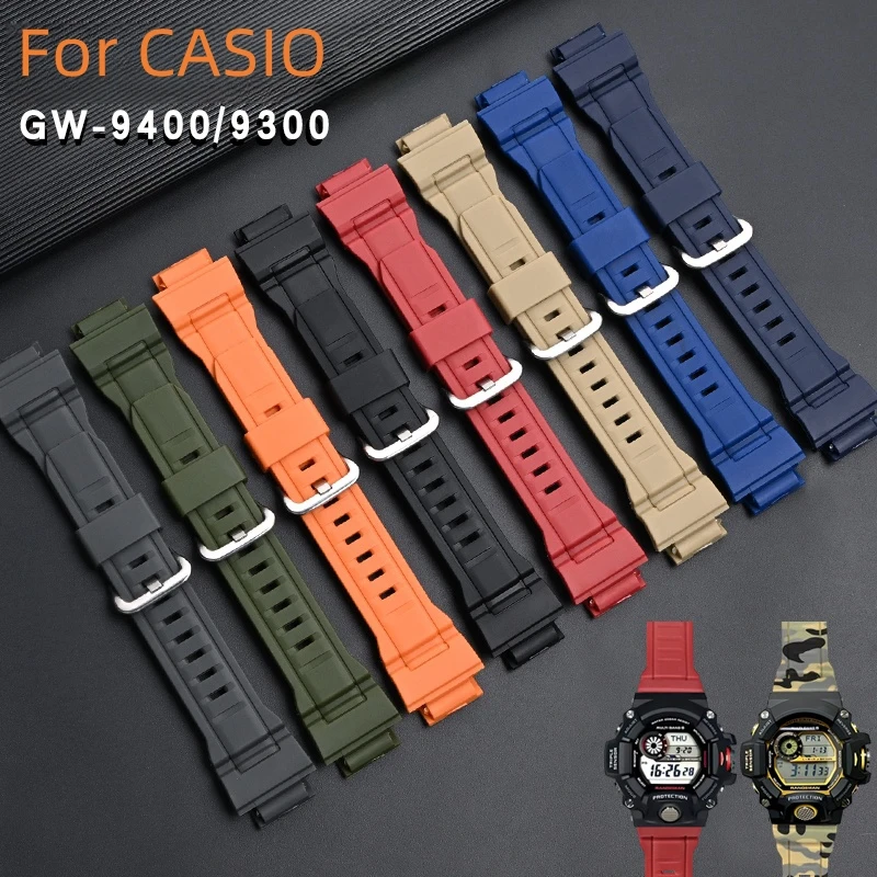 Correa de reloj de silicona resistente al agua para Casio G-SHOCK RANGEMAN Series gw-9400 g300 g-9300 pulsera deportiva de resina