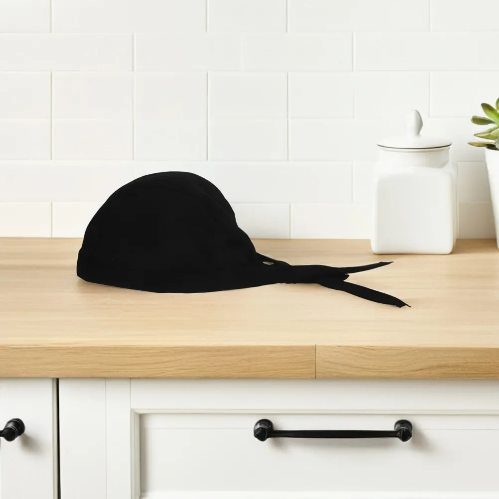 12 個キッチンクッキングキャップユニセックス調節可能なシェフハットブラック通気性のある作業用帽子シェフ、パン屋、食品サービス労働者用